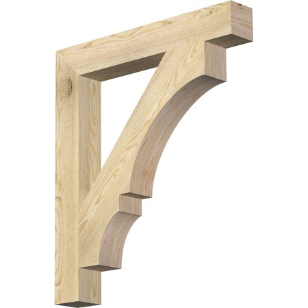 Ekena Millwork Balboa Block Rough Sawn Bracket, Douglas Fir, 4"W x 28"D x 32"H BKT04X28X32BOA05RDF